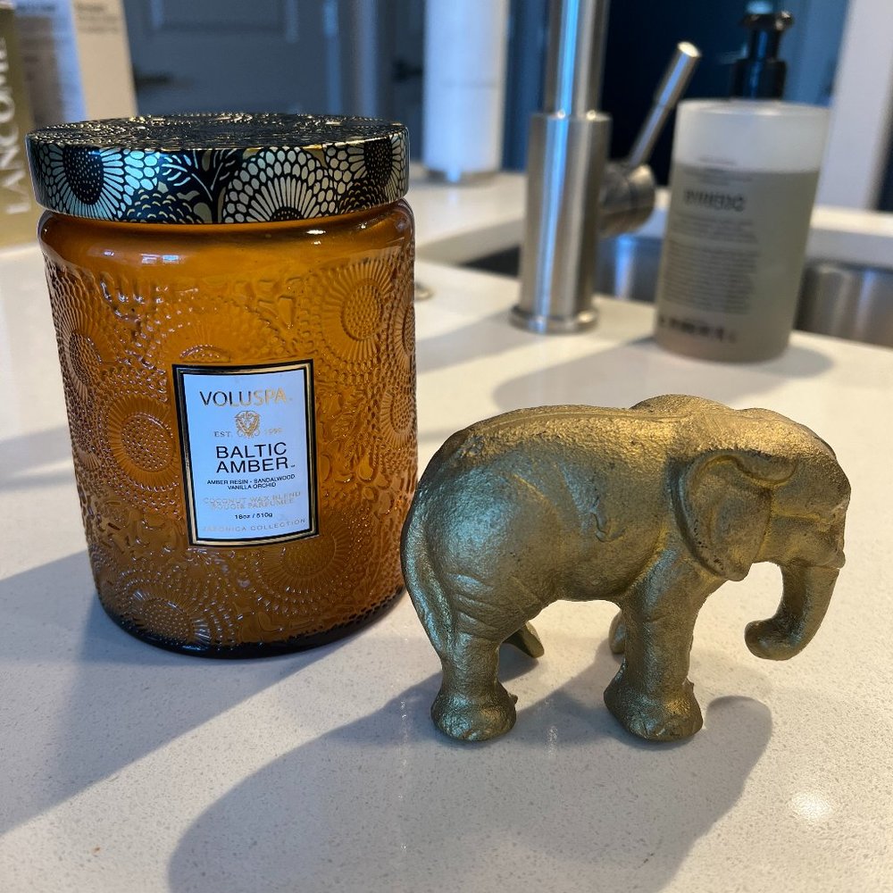 Gold Elephant Figurine / Home Decor